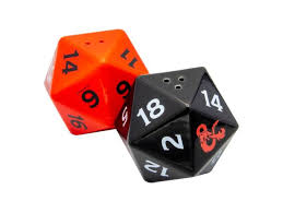 DUNGEONS & DRAGONS - D20 Dice - Peper and Salt