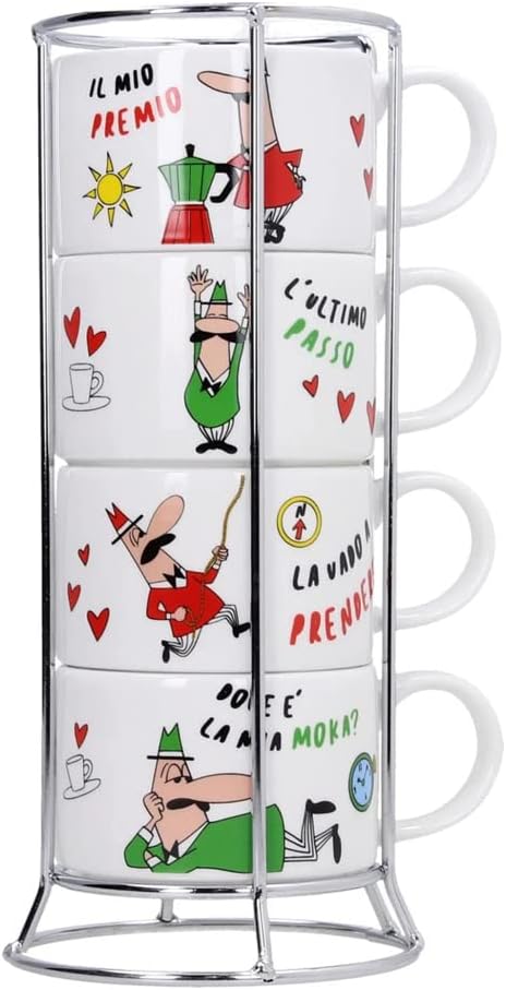 Bialetti - Tazze Cappuccino Impilabili Italia