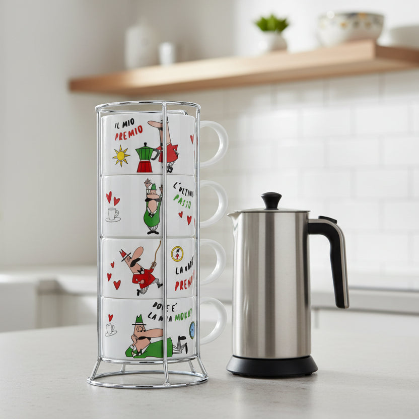 Bialetti - Tazze Cappuccino Impilabili Italia
