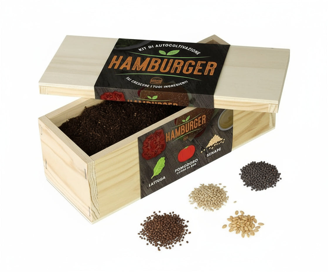 Resetea - Kit Coltivazione Hamburger Semi di Lattuga Pomodoro e Senape