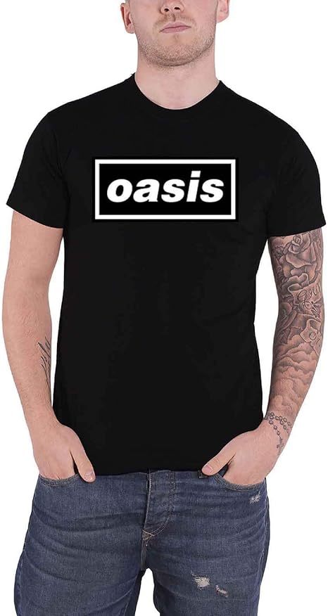 Oasis - Maglia Nera con Scritta Bianca M