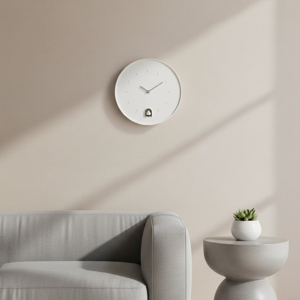 Evviva - Orologio da Parete con Cucù Bianco