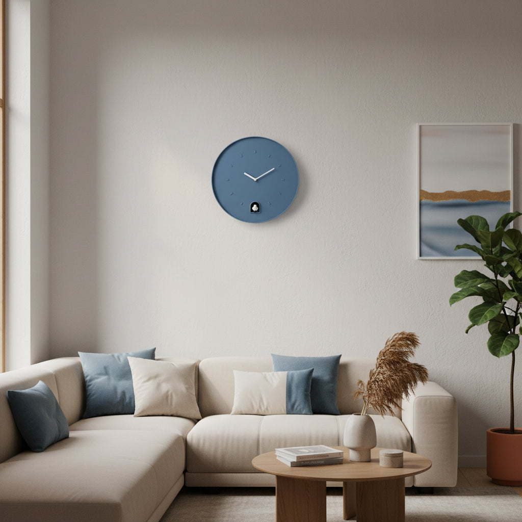Evviva - Orologio da Muro Blu Tondo con Cucù