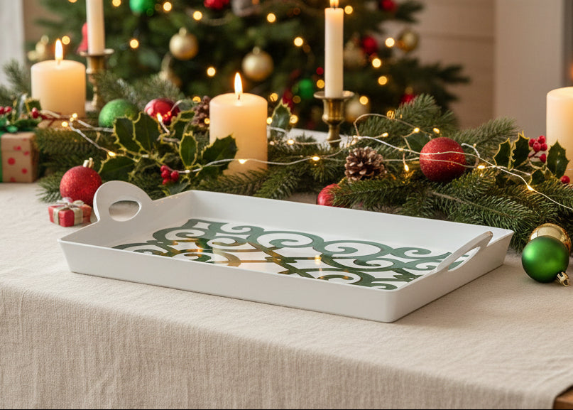 Guzzini - Harmonia Vassoio Rettangolare C/Manici Verde Bosco