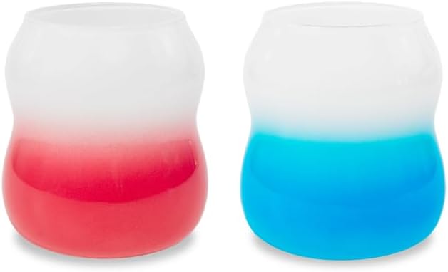Wd Lifestyle - Set 2 Bicchieri in Vetro Borosilicato Rosa/Azzurro WD896C