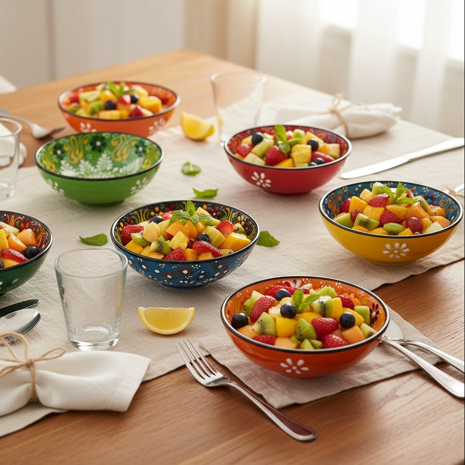 WD Lifestyle - Linea Istanbul Set 6 Coppette in Ceramica con Decoro in Rilievo.