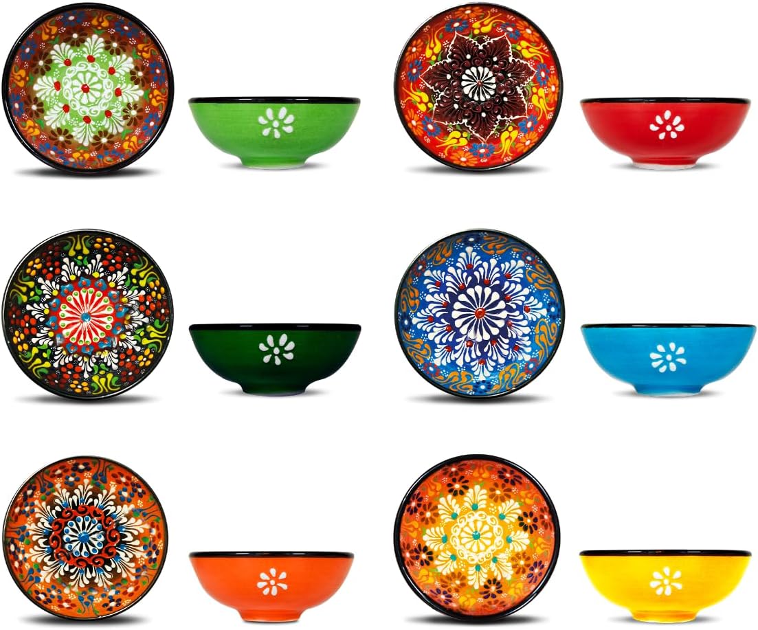 WD Lifestyle - Linea Istanbul Set 6 Coppette in Ceramica con Decoro in Rilievo.