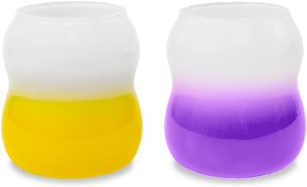 Wd Lifestyle - Set 2 Bicchieri in Vetro Borosilicato Giallo/Viola WD896B