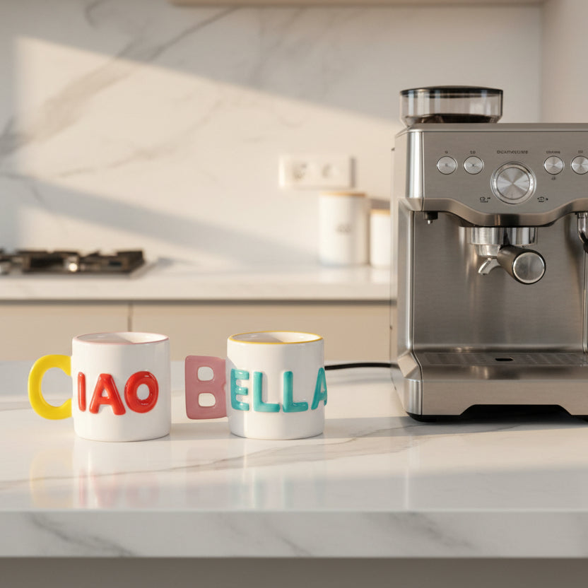 WD Lifestyle - Set 2 Tazzine Caffè con Scritta Ciao Bella WD898CIA