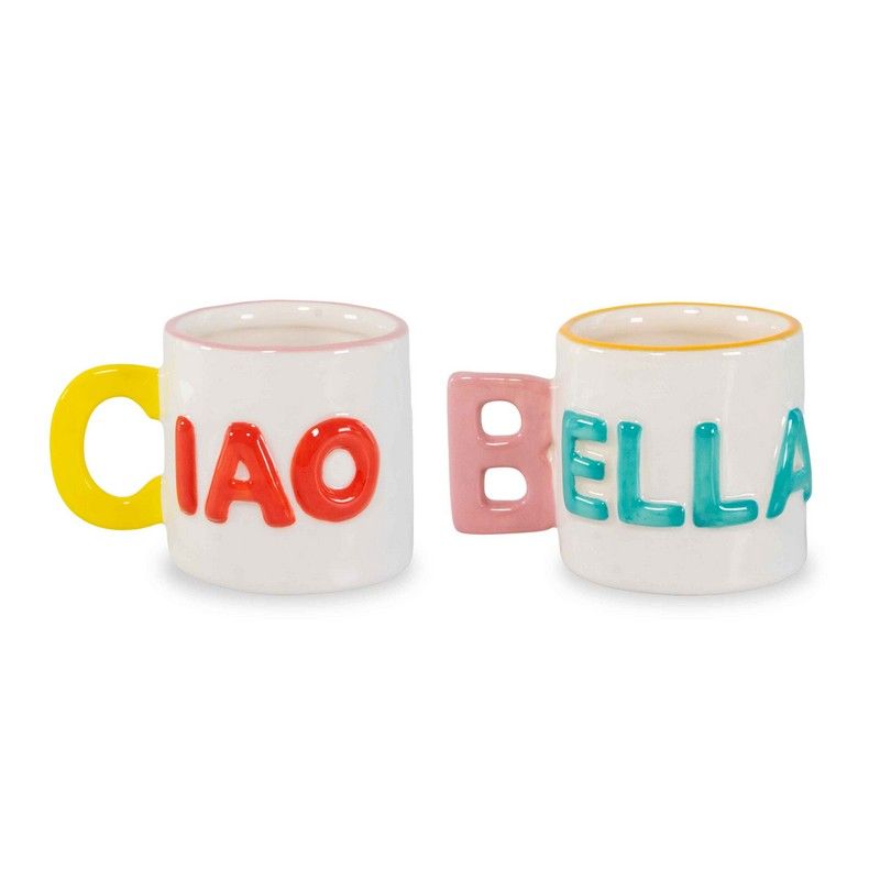 WD Lifestyle - Set 2 Tazzine Caffè con Scritta Ciao Bella WD898CIA